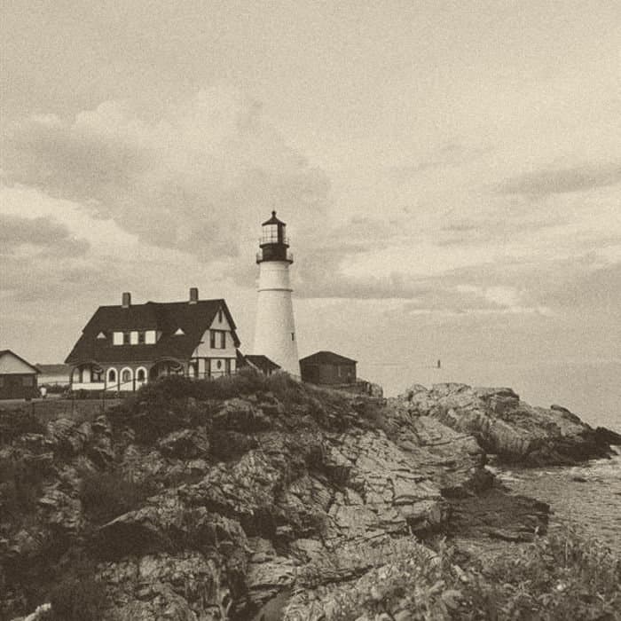 Portland Head Light on the rocky Maine coast